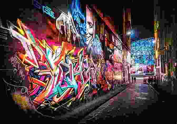 A Color Photograph Of A Colorful Graffiti Covered Street In A Busy City. Unsigned Unscene John Winstanley