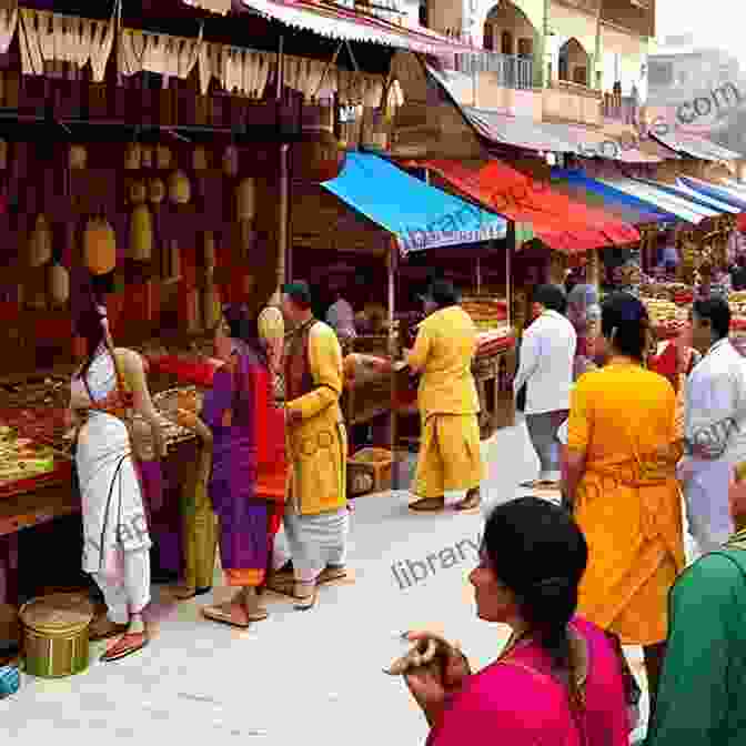 A Vibrant Market Scene, Showcasing The Rich Tapestry Of Cultures And Traditions Faith In The Almighty And Love For The Motherland