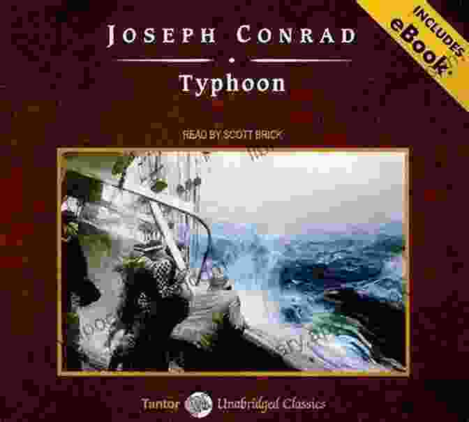 An Illustration Of Joseph Conrad's Typhoon With A Ship Battling A Fierce Storm. Joseph Conrad: The Best Works