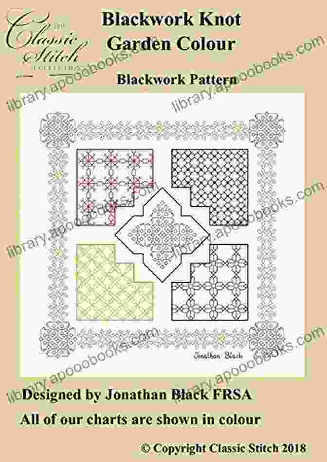 Blackwork Knot Garden Sampler Coloured Blackwork Pattern