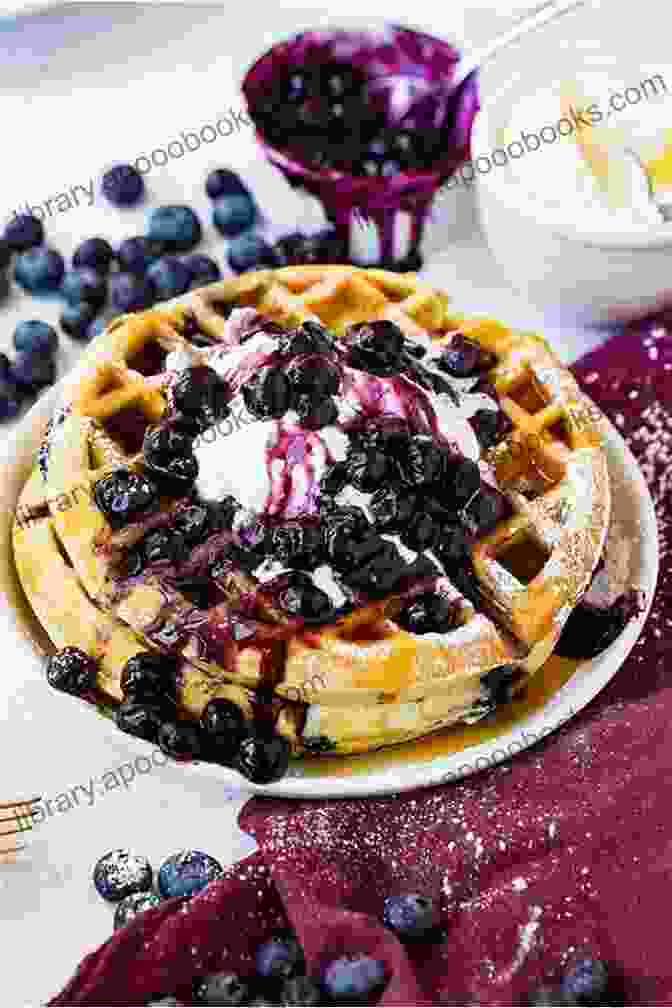 Blueberry Keto Waffles With Fresh Blueberries And Whipped Cream Keto Chaffle Cookbook: Delicious Ketogenic Waffles Recipes To Cook Natural Low Carb Foods Lose Weight In A Healthy Way And Eat Tasty Keto Meals Without Diet Plan For Your Daily Preparations