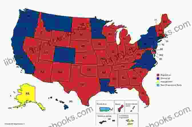 Color Coded Map Of Party Affiliation In The American West By Region Color Coded: Party Politics In The American West 1950 2024