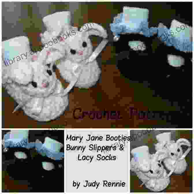 Crochet Pattern Mary Janes Bunny Slippers Lacy Sock Trim