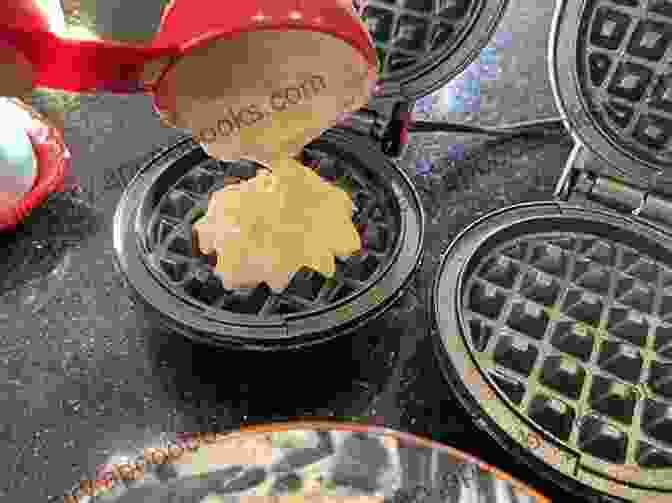 Waffle Batter Being Poured Onto A Hot Waffle Iron Keto Chaffle Cookbook: Delicious Ketogenic Waffles Recipes To Cook Natural Low Carb Foods Lose Weight In A Healthy Way And Eat Tasty Keto Meals Without Diet Plan For Your Daily Preparations