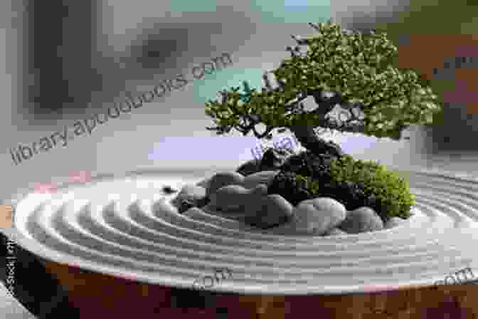 Zen Garden With Raked Sand, Rocks, And Trees, Symbolizing Peace And Tranquility Teachings Of Zen Thomas Cleary